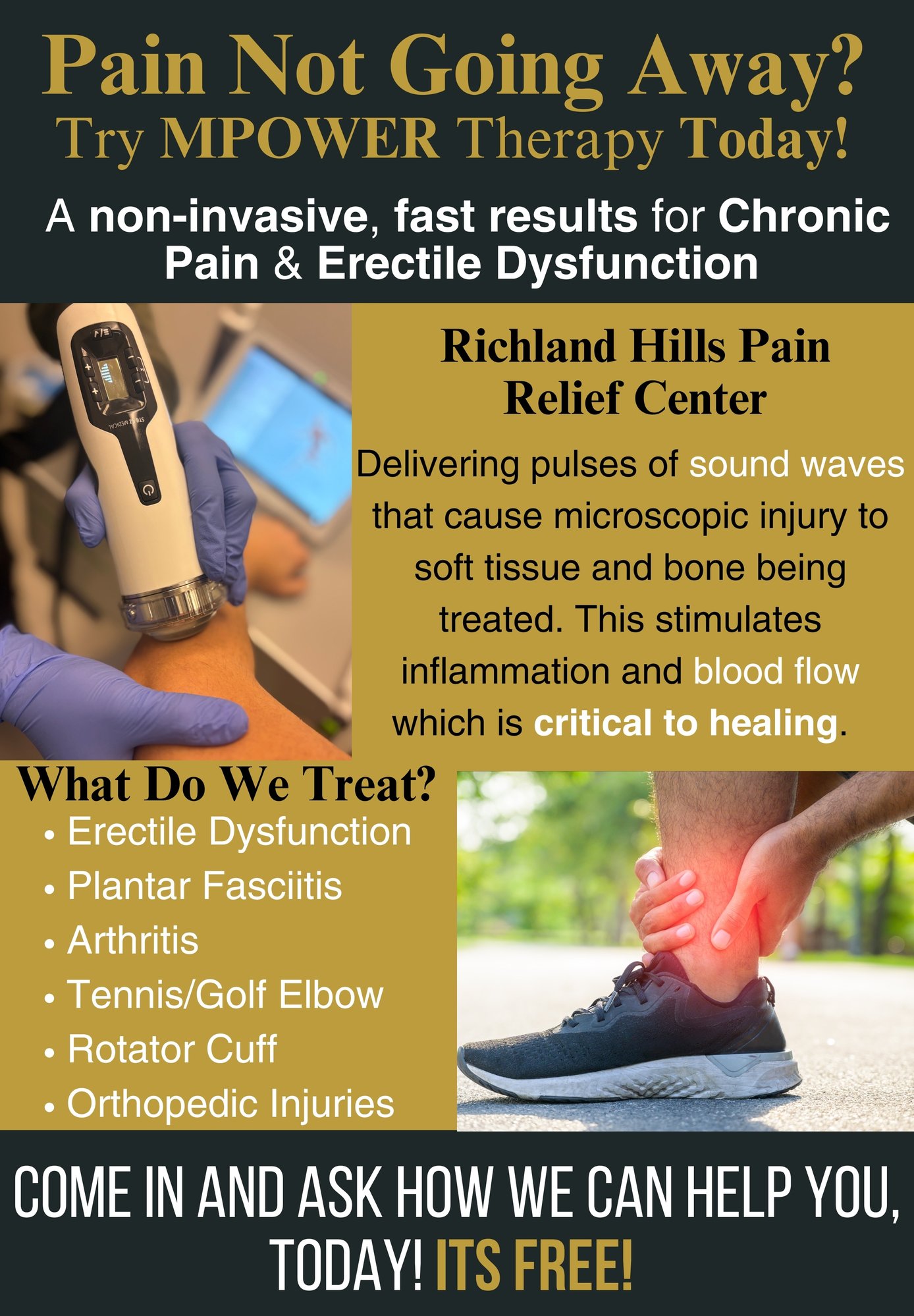 Pain-Relief Flyer in Fort Worth